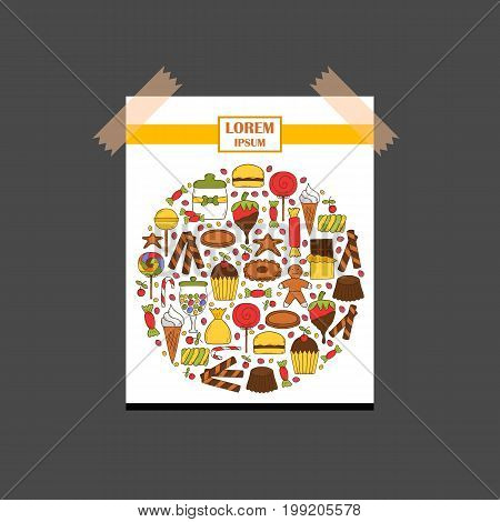 Vector Hand Drawn Candy Chop Background