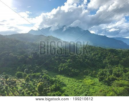 The  Bird Eye View Of Chiang Dao City , Chiangmai Thailand