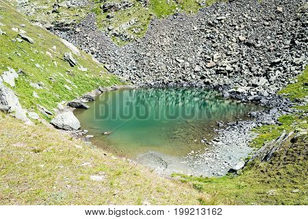 View of Gressoney Valley (Monte Rosa) in Italy