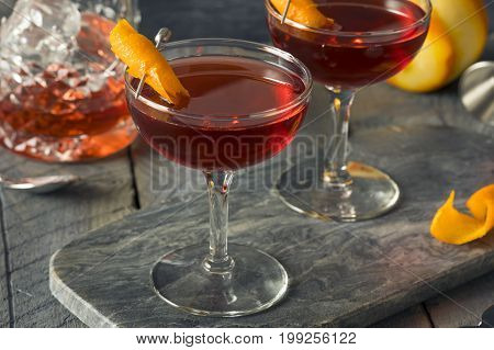 Homemade Red Boulevardier Cocktail