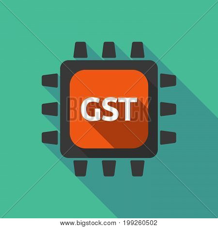 Long Shadow Cpu With  The Goods And Service Tax Acronym Gst