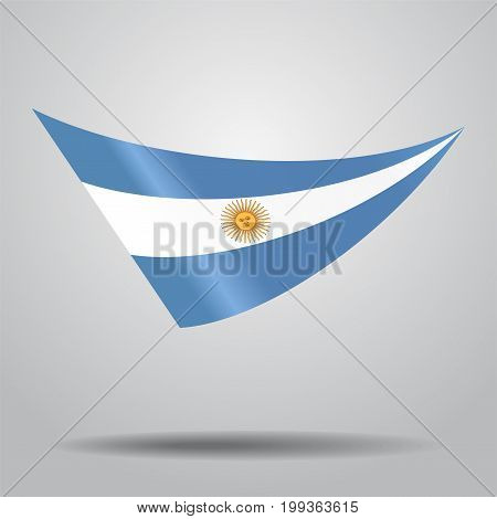 Argentinean flag wavy abstract background. Vector illustration.