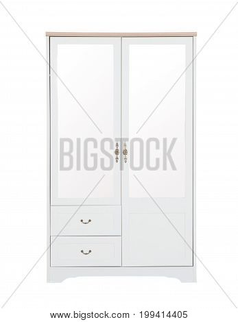 A White wardrobe isolated on white background.