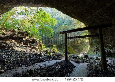 Torii inside cave