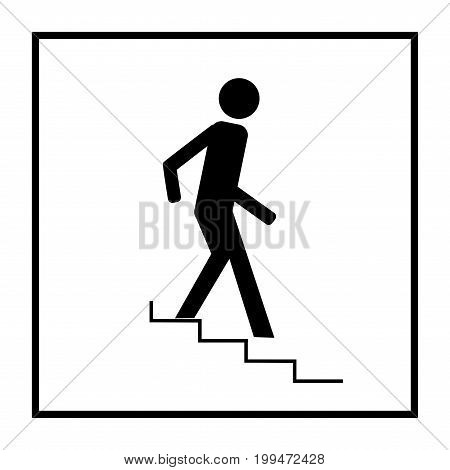 Underpass sign black in square on white background. Icon a pedestrian place for person. Symbol safety traffic human on road. Label for banner about tunnel. Design element. Vector illustration