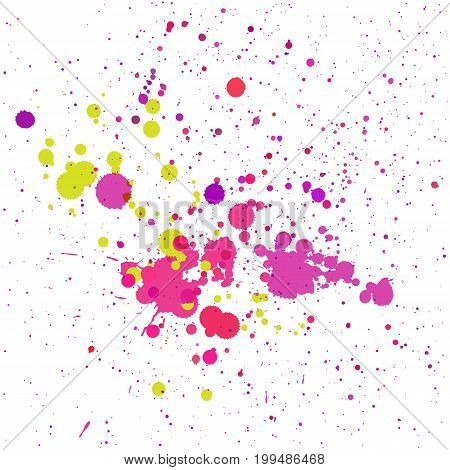 Colorful splashes on white background. Vector illustration.