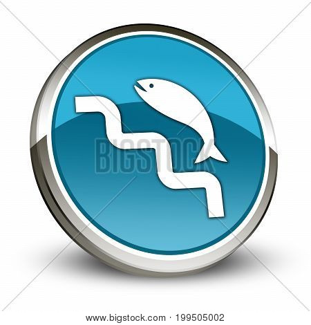 Icon Button Pictogram With Fish Ladder Symbol