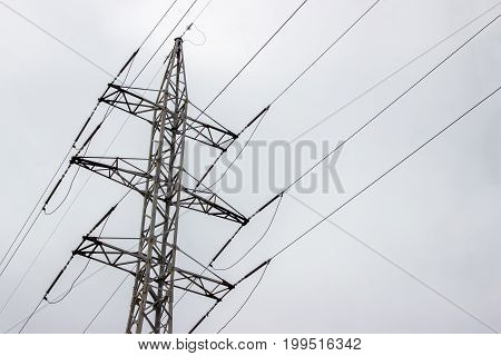 Power Transmission Line On a cloudy day