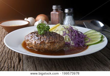 Japanese Style Hamberger Or Hamberg.