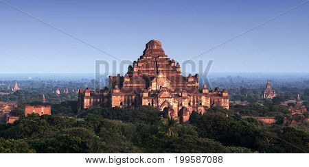 Ancient Dhammayangyi Pagoda At Sunset In Bagan Archaeological Zone, Myanmar