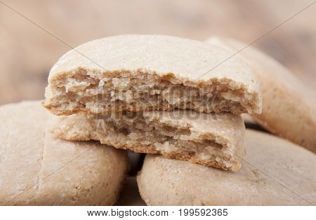 Home barley cookies in a cut on close-up