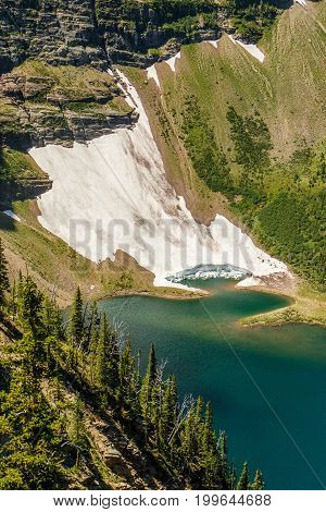 The Glaciar lake along Acamina trail in Waterton Lakes NP, Alberta, Canada