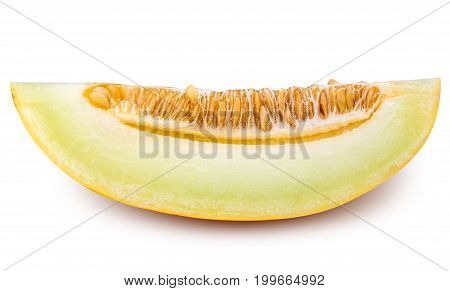 Yellow Cut Melon Isolated On White Background