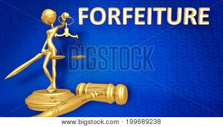 Forfeiture Concept Lady Justice The Original 3D Character Illustration