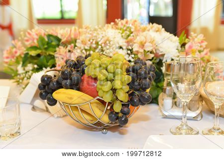 Delicious fruits arrangements for wedding reception and similar events