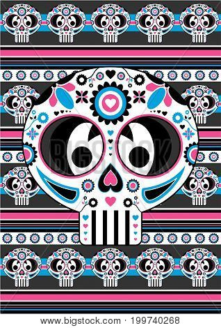Day Of The Dead Skull Stripe 1