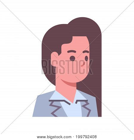 Female Silent Emotion Icon Isolated Avatar Woman Facial Expression Concept Face Vector Illustration
