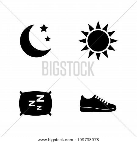 Activity Tracking. Simple Related Vector Icons Set for Video, Mobile Apps, Web Sites, Print Projects and Your Design. Black Flat Illustration on White Background.