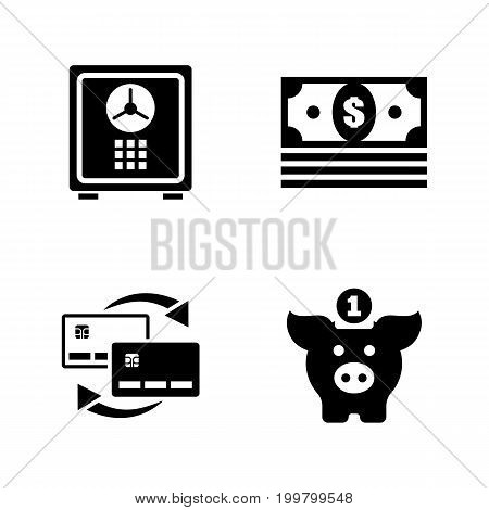 Financial. Simple Related Vector Icons Set for Video, Mobile Apps, Web Sites, Print Projects and Your Design. Black Flat Illustration on White Background.