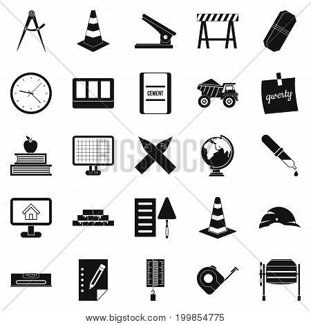 Range icons set. Simple set of 25 range vector icons for web isolated on white background