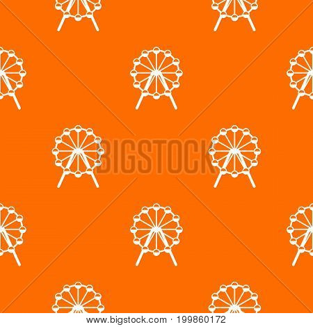 Singapore Flyer, tallest wheel in the world pattern repeat seamless in orange color for any design. Vector geometric illustration