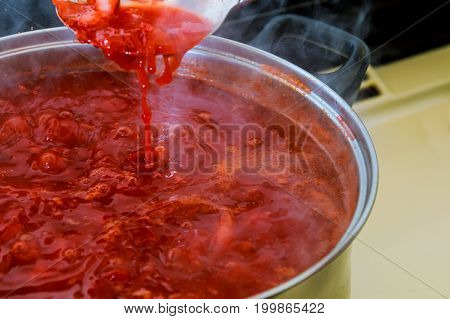 Borsch Soup With Beef And Beetroot