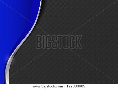 Blue wavy corporate abstract background. Dark squarel pattern.