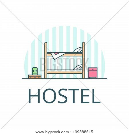 Hostel icon sign logo design. Flat illustration. Hostel concept for your business