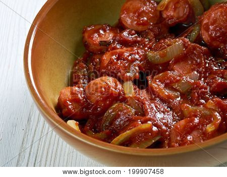 Sosis Bandari - Persian Sausage Breakfast studio close up meal