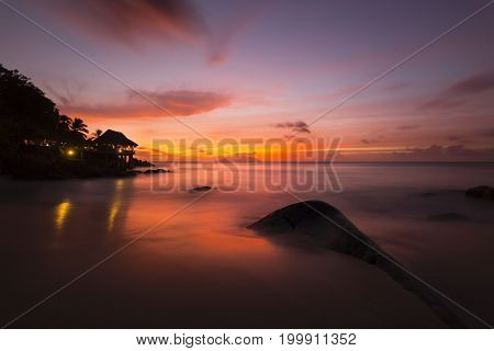Tropical Beach Sunset, Seychelles