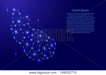 Sint Eustatius map of polygonal mosaic lines network rays and space stars of vector illustration.
