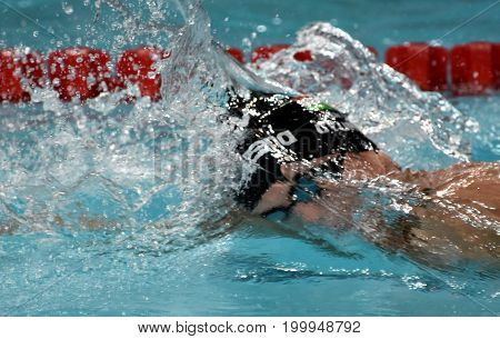 Hong Kong China - Oct 30 2016. Competitive swimmer Gergely GYURTA (HUN) swimming in the Men's Freestyle 1500m Final. FINA Swimming World Cup Victoria Park Swimming Pool.