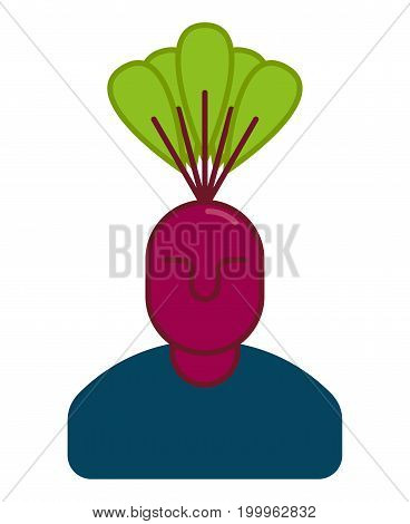 Beet Manager. Office Vegetable Business Idea Concept. Business Icon Symbol