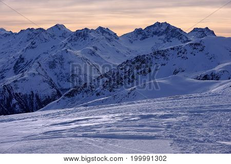 Mountains in ski-resort Livigno, Italian Alps, Europe