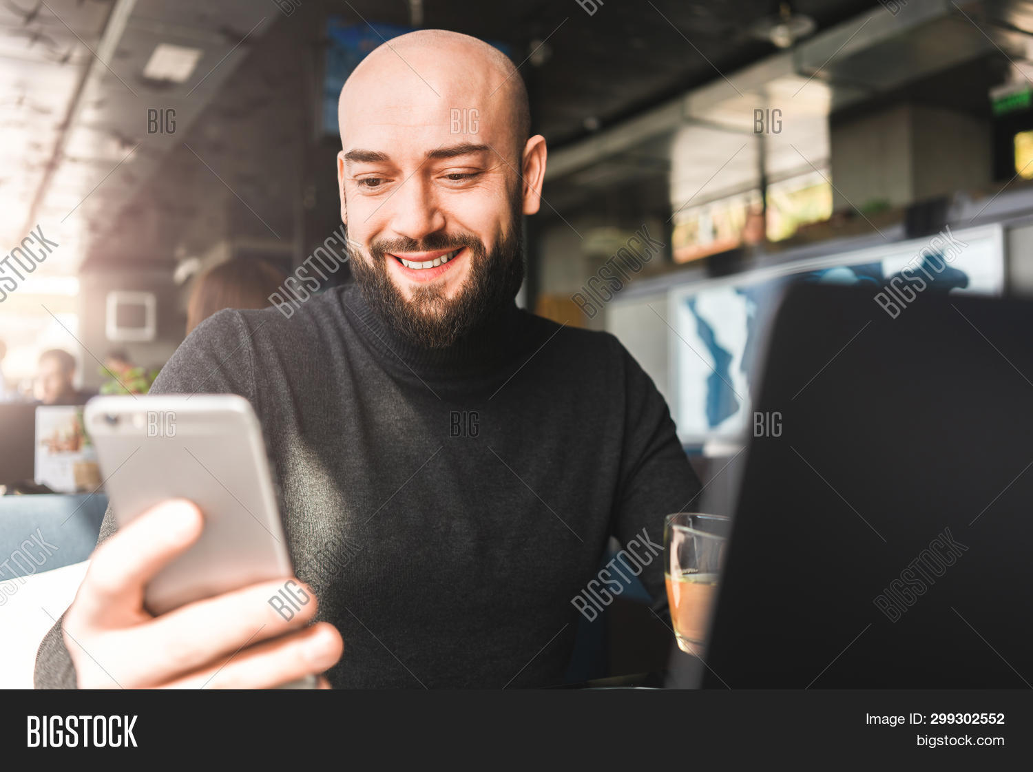 Bald Man Working On Image Photo Free Trial Bigstock