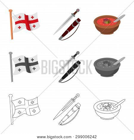 Vector Design Of Culture And Sightseeing Sign. Set Of Culture And Originality Vector Icon For Stock.