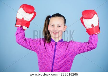 Enjoyment From Sport. Female Boxer. Sport Upbringing. Boxing Provide Strict Discipline. Girl Cute Bo