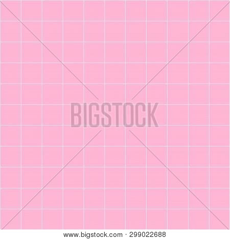 Grid Square Graph Line Full Page On Pink Paper Background, Paper Grid Square Graph Line Texture Of N