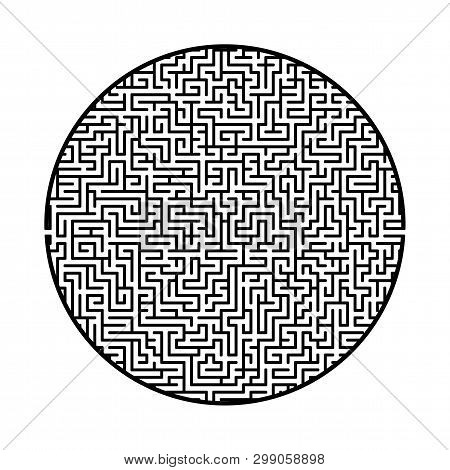 Difficult Big Maze. Game For Kids And Adults. Puzzle For Children. Labyrinth Conundrum. Find The Rig