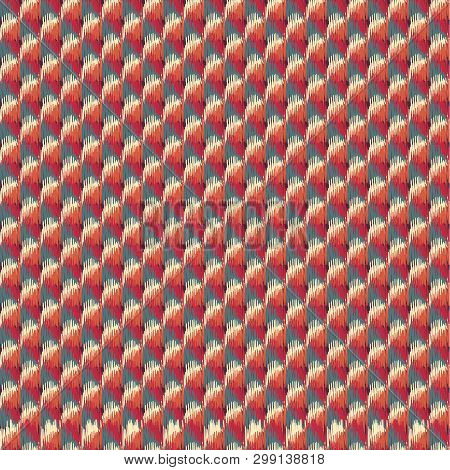 Seamless Ikat Textured Embroidery Background Etchnic Pattern