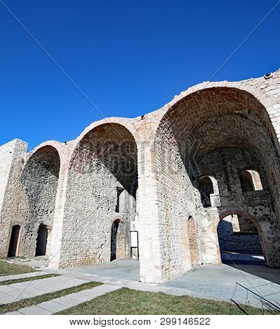 Old Military Fort Of World War I Called Forte Interrotto In Asiago Town In Veneto Region In Italy