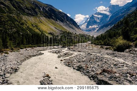 Navisence River In Val D' Anniviers, Switzerland