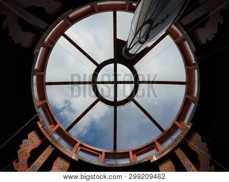 National Traditional Decoration Of The Ceiling And Walls Of The Mongolian Yurt.vintage Weave Pattern