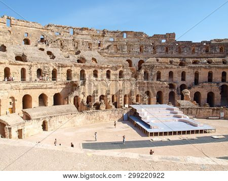 El Djem, Mahdia, Tunisia - 16.05.2012 Ancient Roman Amphitheater In El Jem In Tunisia