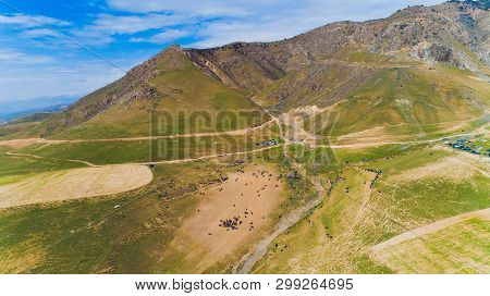 Small River In The Pamir Mountains Of Tajikistan.