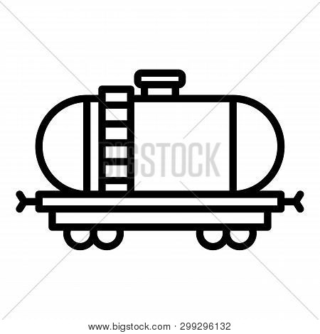 Fuel Rail Car Icon. Outline Fuel Rail Car Vector Icon For Web Design Isolated On White Background