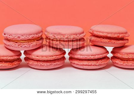 Tasty Frensh Macarons. Food Background With Copy Space. Concepts About Decoration.
