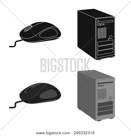 Isolated Object Of Laptop And Device Logo. Set Of Laptop And Server Stock Vector Illustration.