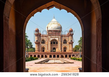 View Of Safdarjung Tomb From Its Entrance Door, New Delhi, India