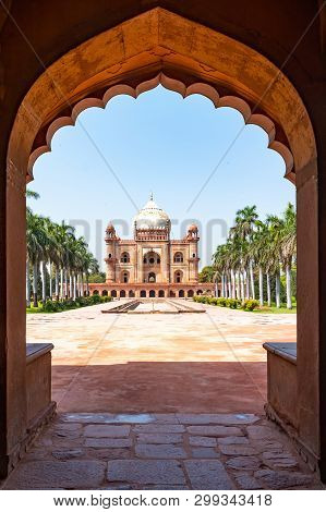 View Of Safdarjung Tomb From Its Entrance Door, New Delhi, India